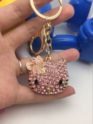 KT pink diamond diamond Keychain Maotou, Austria drill alloy car accessories and gifts