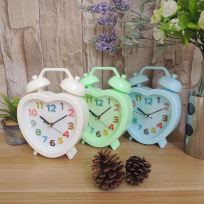 Candy Color 3D Alarm Clock Creative Fashion Clock Imitation Ringing Bell Wholesale