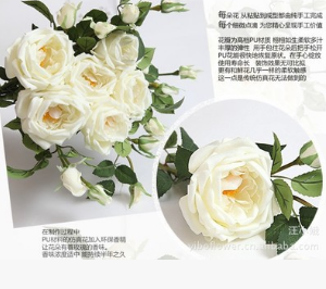 The high-end artificial flowers PU flower Home Furnishing decoration simulation PU rose wholesale