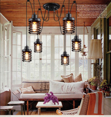 The simplicity of modern country bar retro industrial wind wall lamp chandelier Industrial Circle Pendant spider line