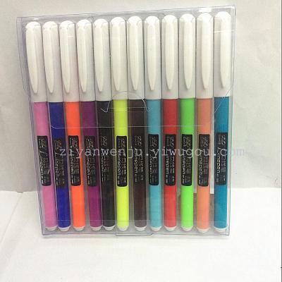 12 Colors Water-Based Hook Line Pen Children's Painting Hook Line Pen Needle Pen