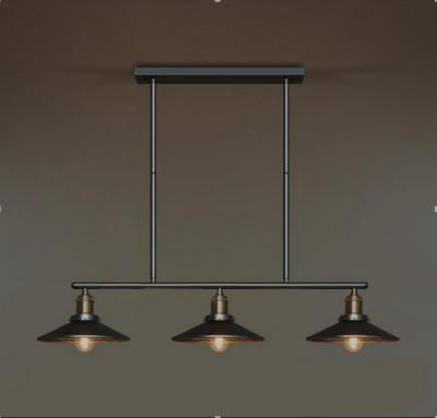  American country bar retro blackbody industrial wind wall lamp chandelier 3 black skirt Chandelier