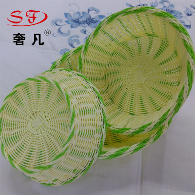 Where the luxury hotel supplies wholesale plastic basket woven rattan basket blue fruit basket