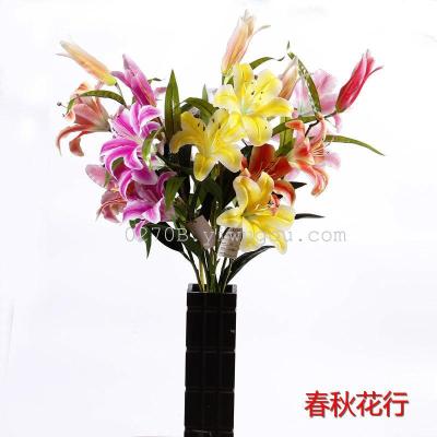 Perfume lily imitation flower/tiger orchid artificial flower silk flower living room decoration flower garden.