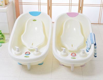 Large Baby thermometer Bathtubtub Apple Dolphin Water Scoop Babybath Tub with Strip Lying Plate
