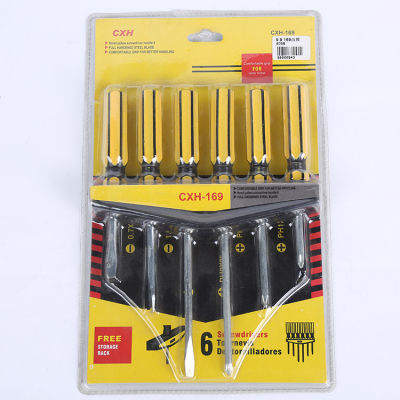 The family standing flat screwdriver handle plum six screwdriver tool with ordinary screwdriver head magnet