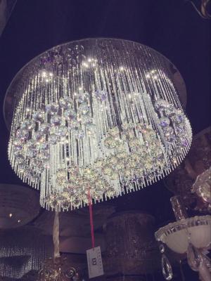 Factory direct fashion circular double heart 80cm crystal suction dome light room study bedroom lamp