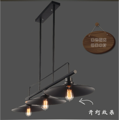 The simplicity of modern American country iron bar designer Nordic retro industrial wind chandelier double combination