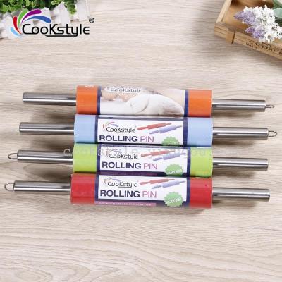 Stainless steel roller rolling pin silicone rubber flour stick pin factory direct supply