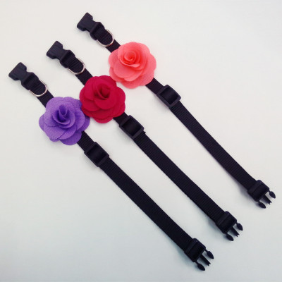 Pet Supplies Pet Collar 1.5cm Big Flower Cat Dog Collar with Flowers in the Middle