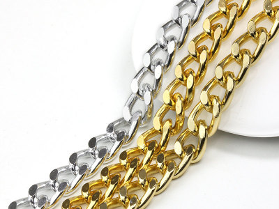Factory Direct Sales Gold Aluminum Zipper Silver Aluminum Grinding Chain Metal Ornament Aluminum Zipper