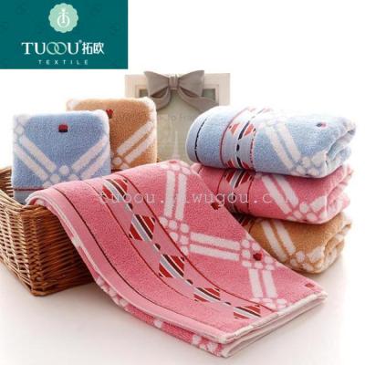 Tuoou32 strands of cotton water does not fade hair pattern lattice adult universal Towel Set