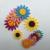 Wholesale non-woven sun sunflower hair headdress flower sticking leather rope rubber accessories