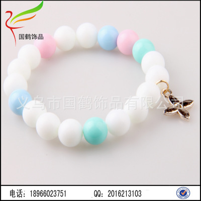 Korean children's candy colored Beaded bead bracelet Jewelry Gift wholesale clover