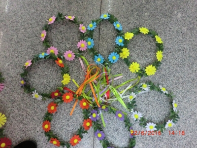 Flower Head Buckle, Hawaii Wreath Carnival Ball Decoration Wreath Neck Ring Chest Ring Performance Party Garland,