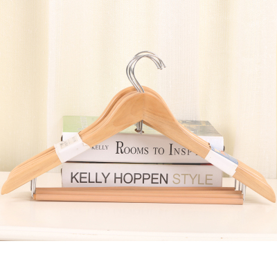 Liting Thickened Wooden Hanger Non-Slip Clothes Hanger with Rod Hc8036