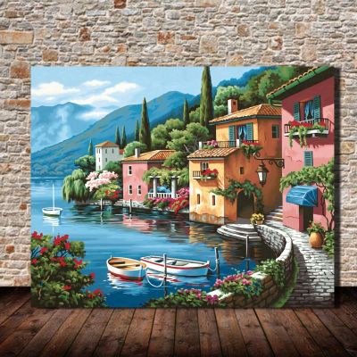 Foreign trade explosion diamond embroidery digital oil painting scenery full of aliexpress international special station