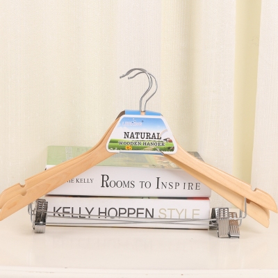 Liting Clothes Hanger with Clip Grade a Wooden Hanger Non-Slip Clothes Hanger with Clip P66