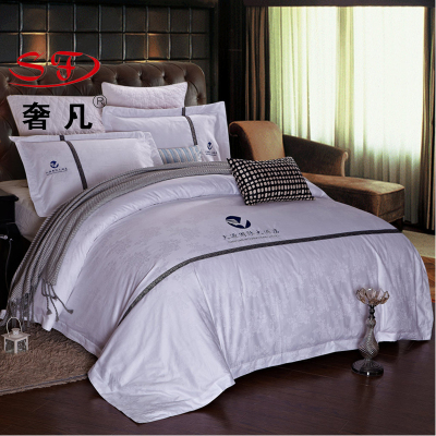 Cotton Satin Jacquard four piece five Stars Hotel hotel linen bedding set
