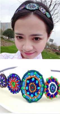 Manufacturers selling fashion handmade Diamond Crystal Beaded headband hair with Hair Barrette