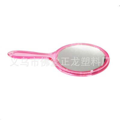 The new popular 6TV large round hand make-up mirror double-sided handle mirror hand-held mirror gift advertising mirror  