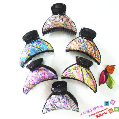 Manufacturers selling 8.5 cm long stick cloth sticky mixed color drill grab clip plastic hairpin hair