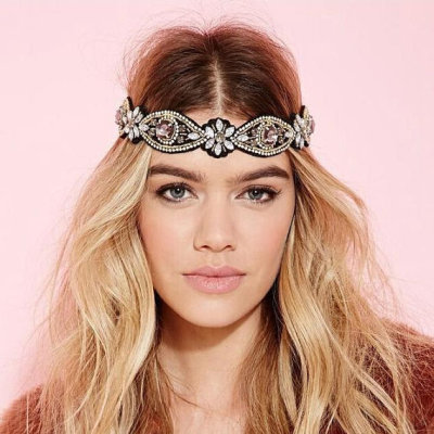 Manufacturers selling fashion new handmade Diamond Crystal Beaded headband hair with Hair Barrette