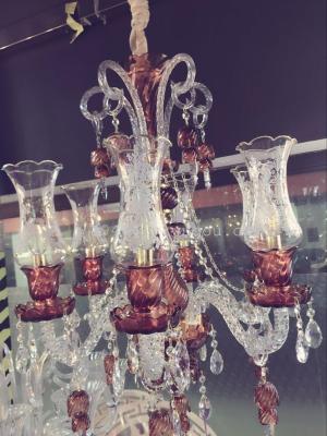 Manufacturers selling warm European 6 crystal lamp lamp chandelier Campanula dining room study lamp