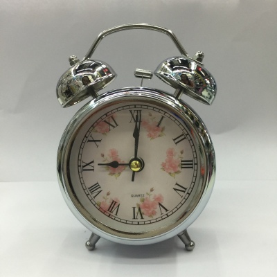 3-Inch Electroplated Metal Ringing Bell Boutique Double Bell Alarm Clock Wholesale Bedroom Antair Nightstand