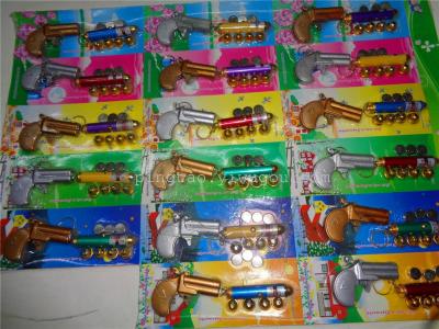 The new suction card electronic toys five head laser with double barrelled gun