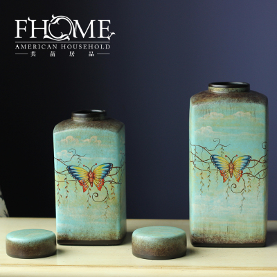 American rural furniture manufacturers wholesale storage ceramic vase storage jar home accessories