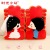 Wedding Plush Toy Bright Red Xi Decorations Wedding Doll Pillow Doll Xi Character Doll