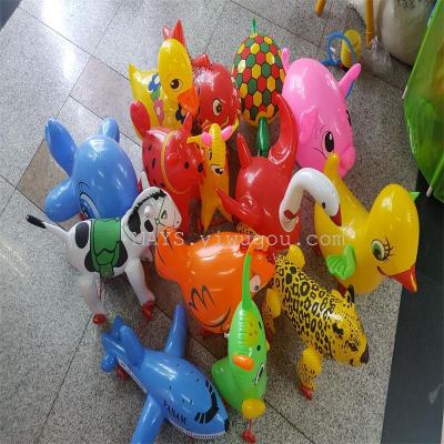 The new children's inflatable cartoon thickened PVC hand pull pull toy manufacturers toy animal