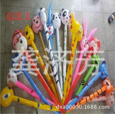PVC children inflatable toy animal head long rod wholesale inflatable long stick animal rod giraffe stick