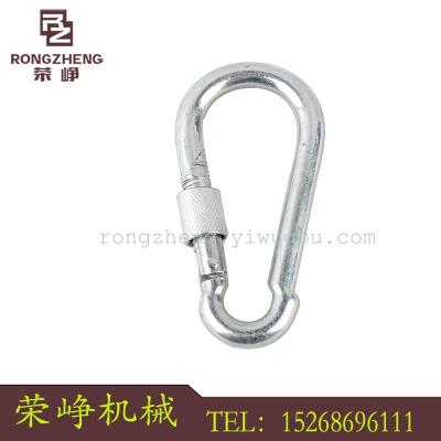 Promotion mountaineering safety hook stainless steel with the nut spring buckle, 304 spring hook safety buckle