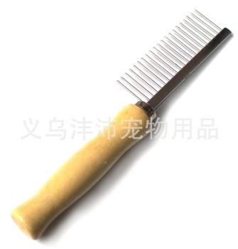 Pet supplies dog wooden handle single side comb Pet grooming brush row single Pet 17*2.8