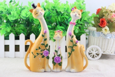 Creative Resin Decorations Crafts a Family of Three Cats 5181