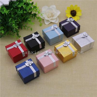 Hot style heaven and earth cover pearl lenny 5*5 ring ear nail box jewelry paper box jewelry packaging wholesale