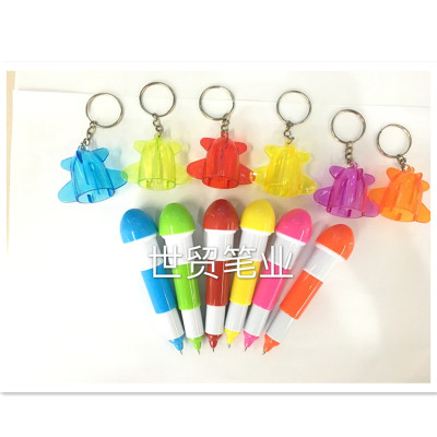 2016 new children's toys pen lovely aircraft style telescopic chain ballpoint pen pen