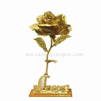 Manufacturers selling high popular European style decorative floral gold rose flowers single simulation