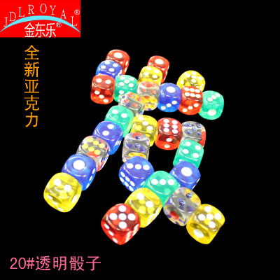 Dice new material acrylic color transparent dice can be processed and customized