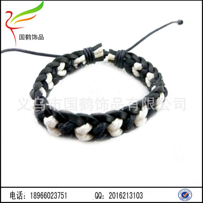 National wind wax rope leather PU hand woven Bracelet