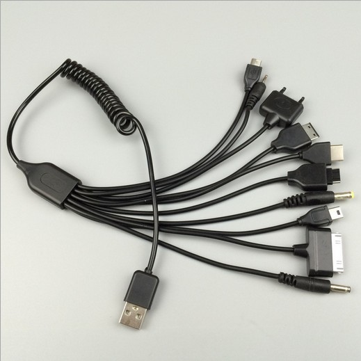 外贸一拖十手机充电线10合1充电线 usb十合一手机数据线