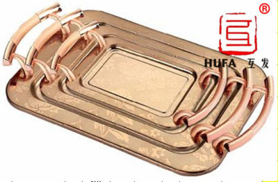 Right Angle Square Plate Rose Gold Arabic Plate Art Plate Zinc Alloy Handle