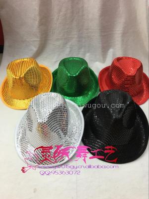 Composite Sequin Hat Red Black Gold Silver Green Blue....