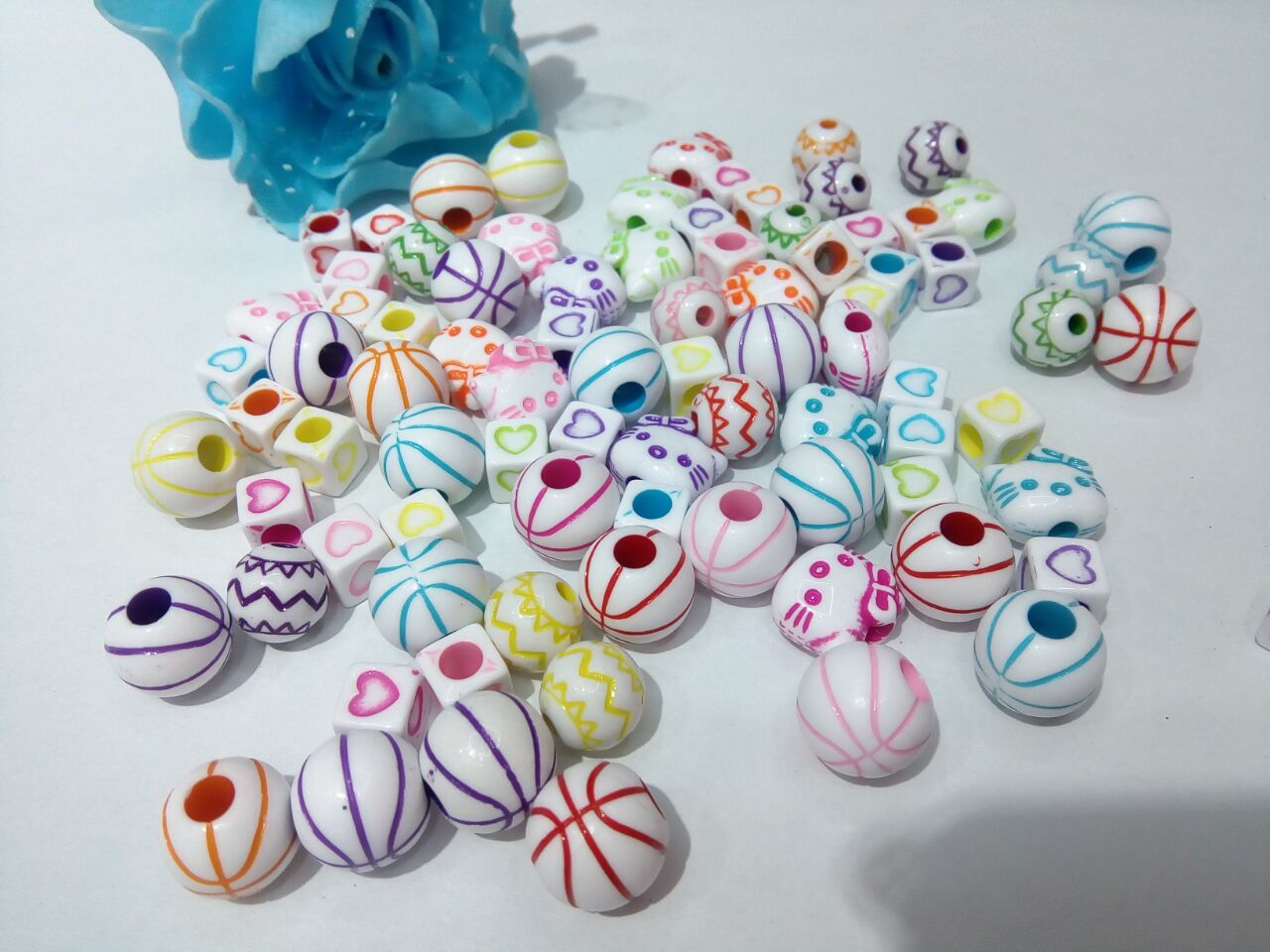 染色水洗珠子  塑料珠子 亚克力珠子 饰配配件