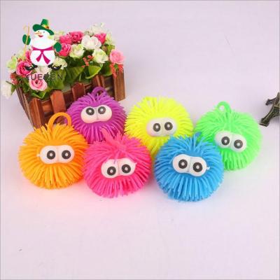 Manufacturers wholesale single color lovely big eyes flash ball TPR environmental protection material Mao Maoqiu