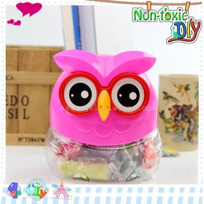 Large owl DIY and environmental friendly 3D color clay plasticine