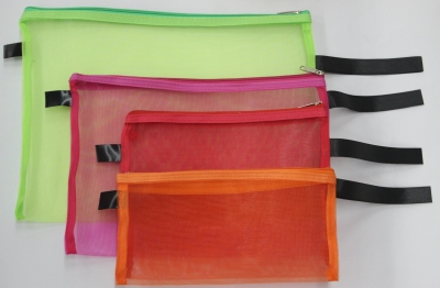 File Bag Polyester Plain Net Mesh Bag File Bag Zipper Bag Edge Sliding Bag