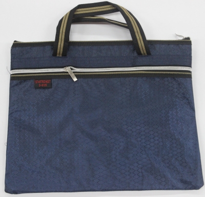 File Bag Honeycomb Cloth Handheld Double Deck File Bag Zipper Bag Edge Sliding Bag